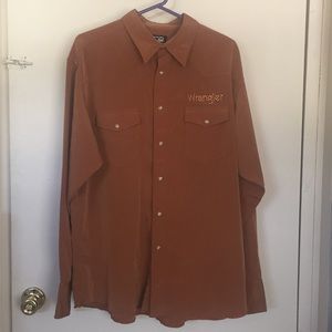 Embroidered western wrangler pearl button shirt